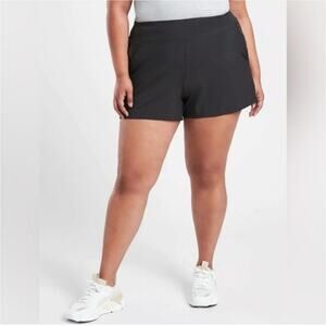 Athleta Shorts Women 22 Black Brooklyn Casual Golf Walking Pull On Sporty Active